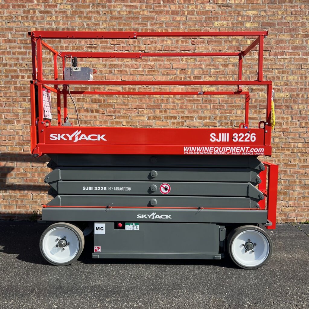 2016 Skyjack SJIII3226 refurbished electric scissor lift for sale, 26 ft, red