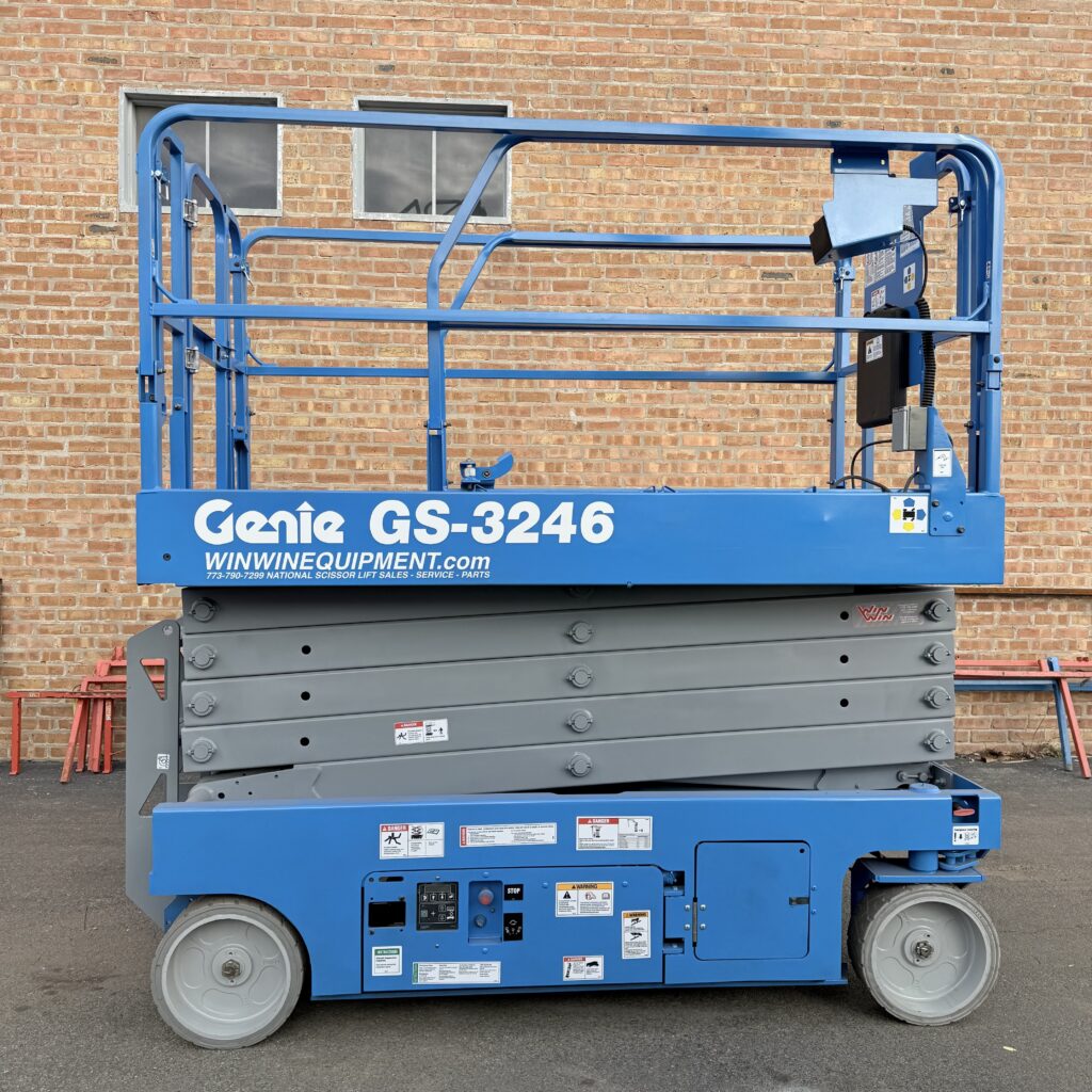 2017 Genie GS3246 fully refurbished electric scissor lift for sale, 32 ft wide platform