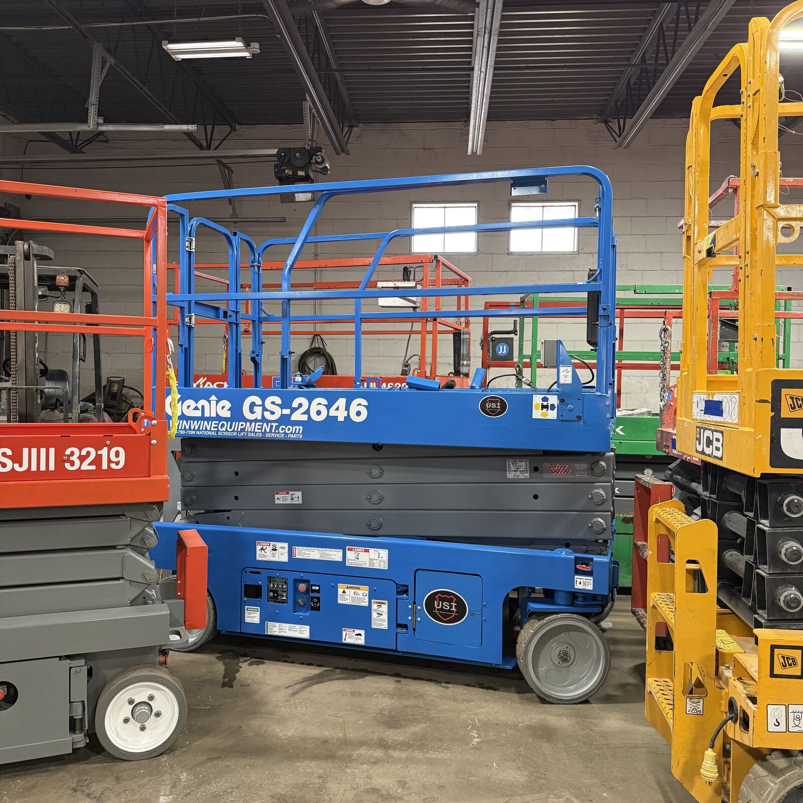 Refurbished Genie scissor lift for sale in Iowa for warehouse and construction work